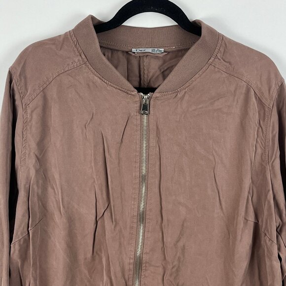 DEX Windbreaker Jacket Size 2X Pink Long Sleeve Full Zip Band Collar Pockets - Picture 2 of 9